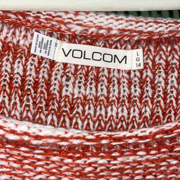 Orange and white volcom knit sweater - Picture 4 of 7